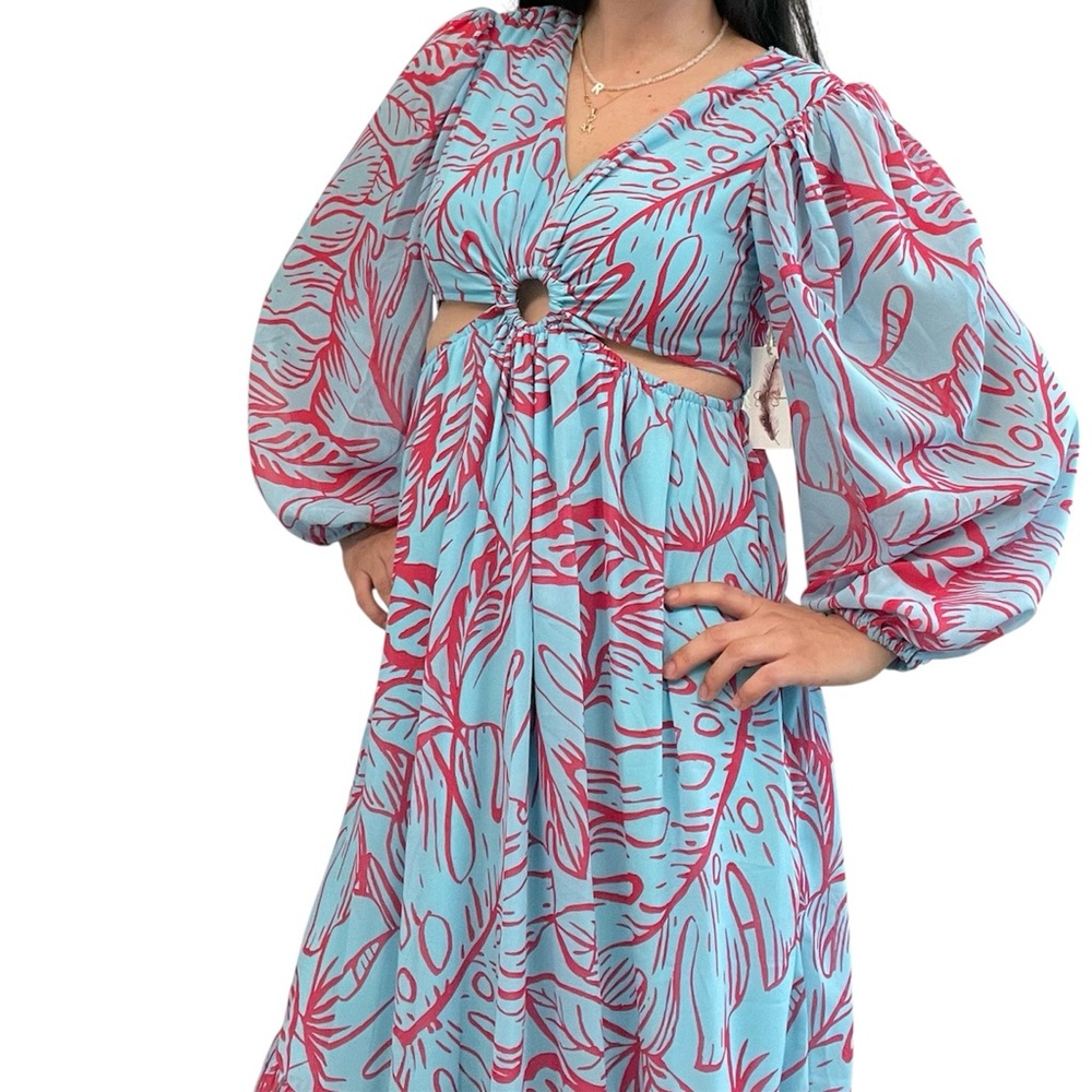 Jessica Simpson Teal and Magenta Dress